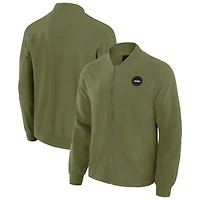Men's J. Palmer Olive New York Jets Lightweight Cover-4 Tri-Blend Full-Zip Jacket