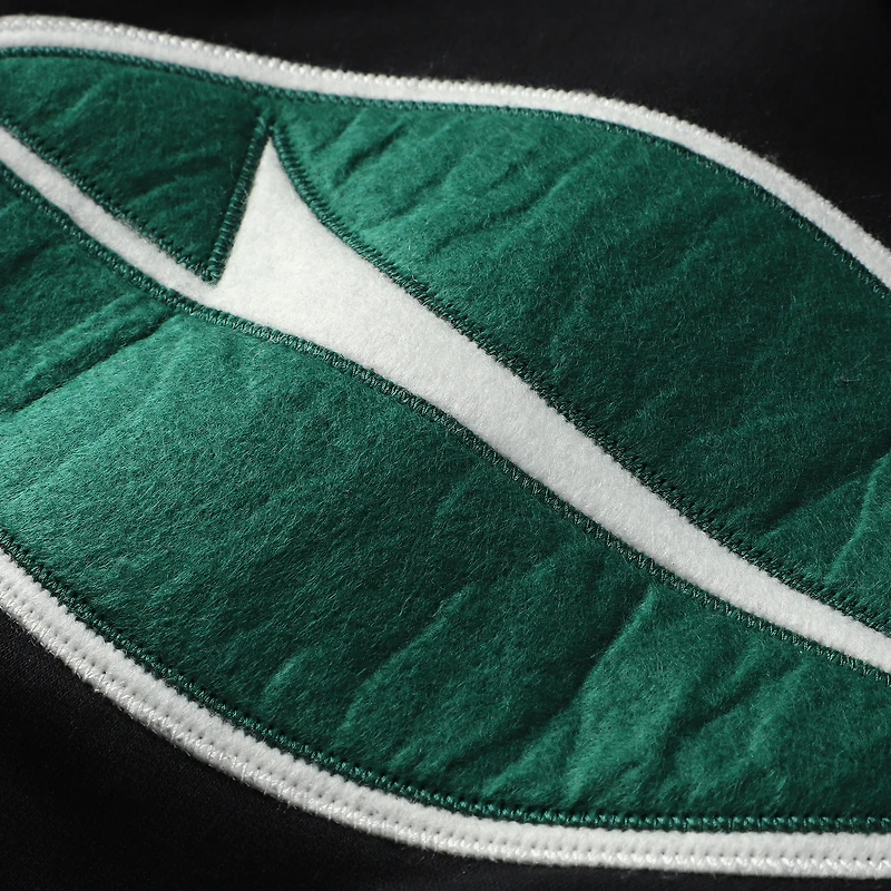 Sweat à capuche noir Mitchell & Ness New York Jets London avec grand logo raglan pour homme