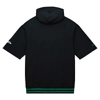 Men's Mitchell & Ness Black New York Jets Pre-Game Short Sleeve Pullover Hoodie