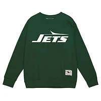 Men's Mitchell & Ness Dark Green New York Jets Basic Fleece Pullover Sweatshirt