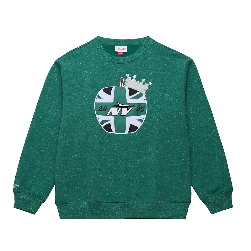 Men's Mitchell & Ness Green New York Jets London Throw It Back Fleece Sweatshirt