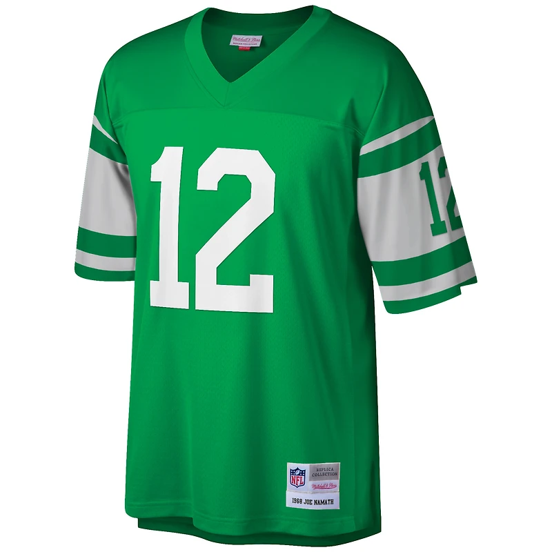 Maillot réplique Mitchell & Ness Joe Namath vert des New York Jets, grande taille, 1968, joueur retraité.