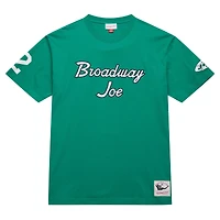 Mitchell & Ness Joe Namath Kelly Green New York Jets T-shirt surnom de joueur retraité pour hommes