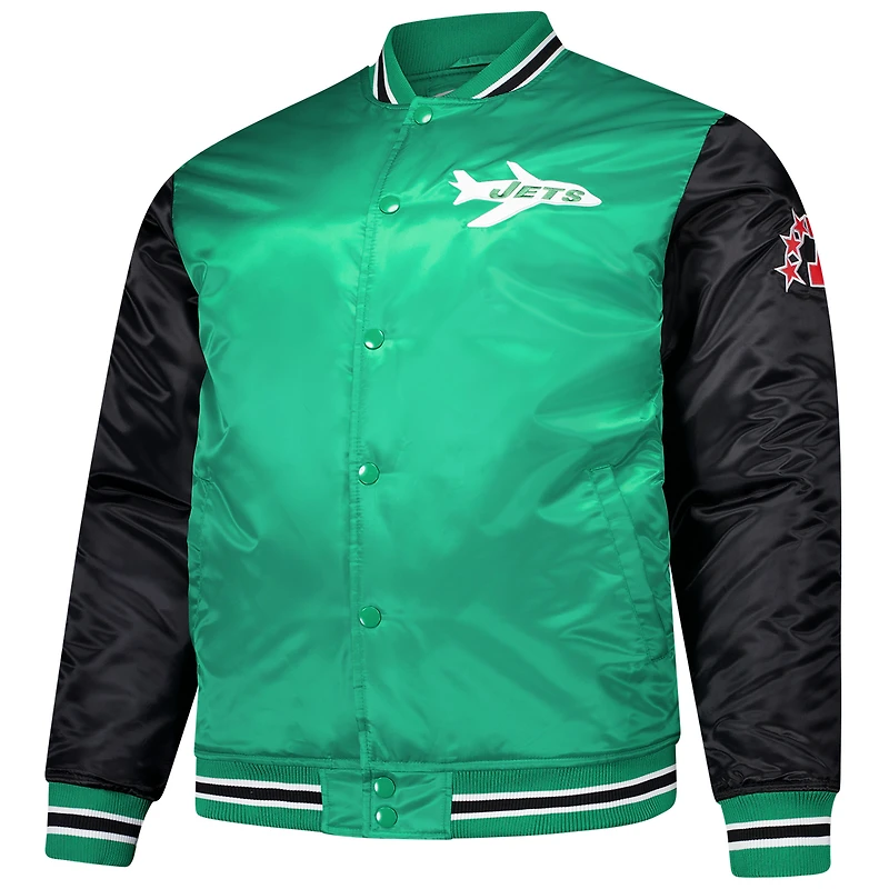 Veste en satin vert Kelly de Mitchell & Ness pour homme des New York Jets