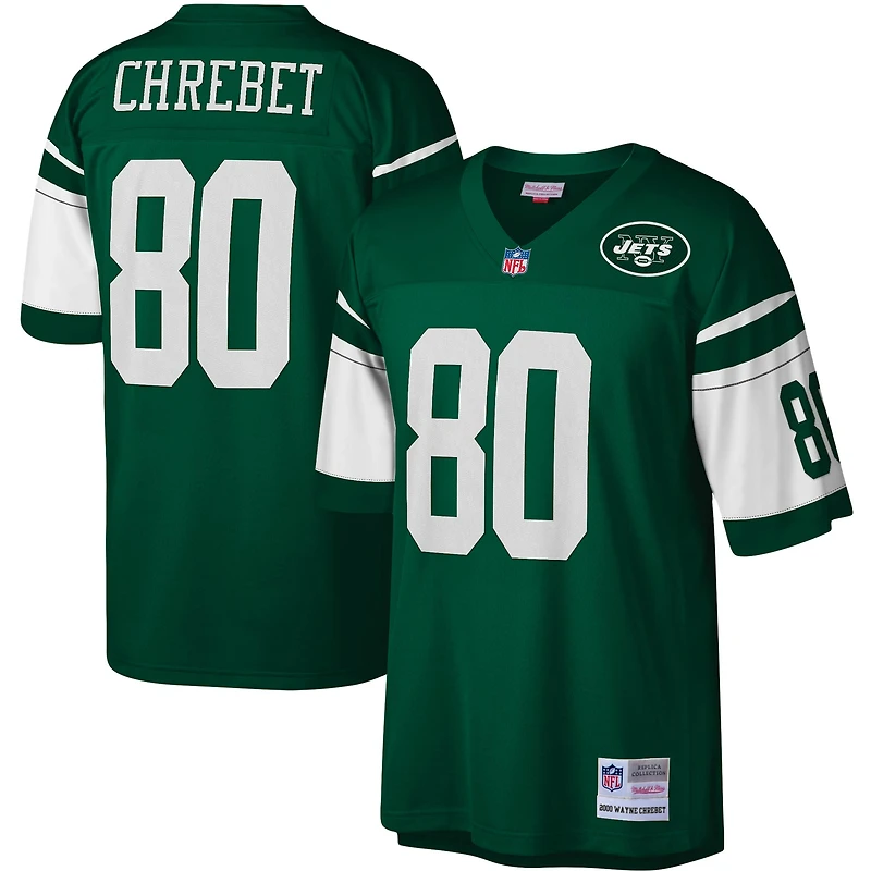 Maillot réplique Mitchell & Ness Wayne Chrebet vert New York Jets Legacy pour hommes
