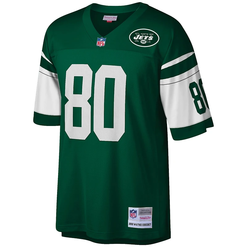 Maillot réplique Mitchell & Ness Wayne Chrebet vert New York Jets Legacy pour hommes