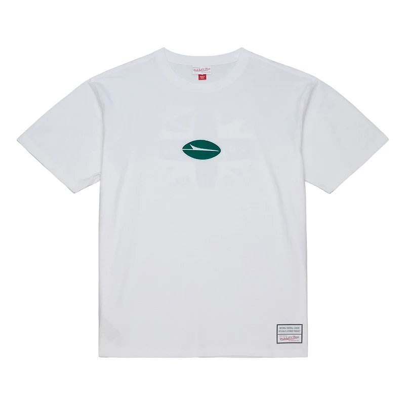Men's Mitchell & Ness White New York Jets London There And Back T-Shirt