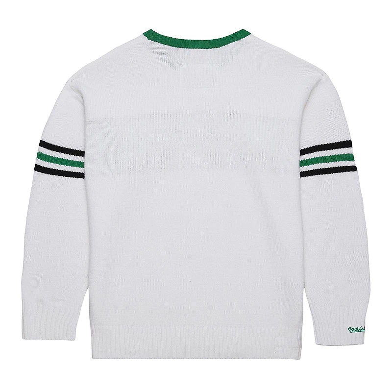 Men's Mitchell & Ness White New York Jets Throwback 1984 Pullover Sweater