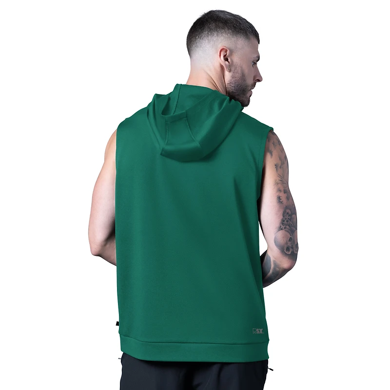 Men's MSX by Michael Strahan Green New York Jets Tri-Blend Rebound Sleeveless Hoodie