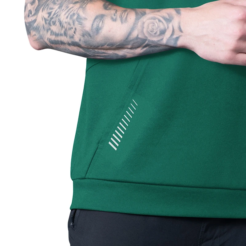 Men's MSX by Michael Strahan Green New York Jets Tri-Blend Rebound Sleeveless Hoodie