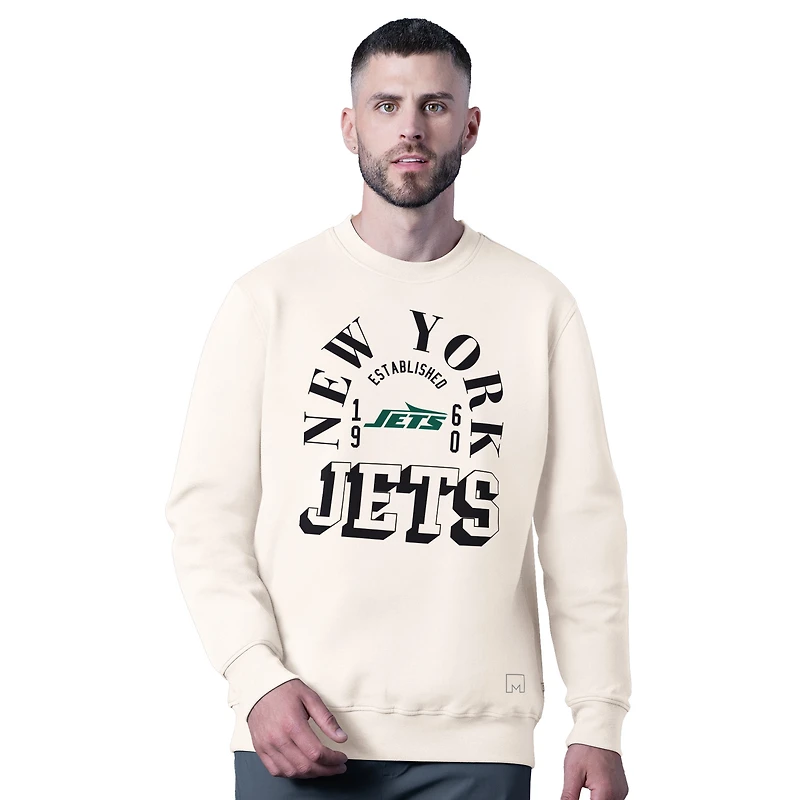 Men's MSX by Michael Strahan White New York Jets Whiteout Tri-Blend Sweatshirt