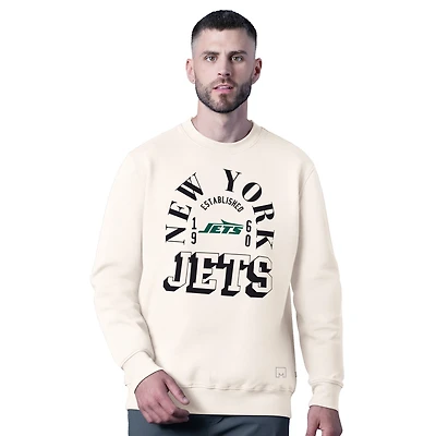 Men's MSX by Michael Strahan  White New York Jets Whiteout Tri-Blend Sweatshirt