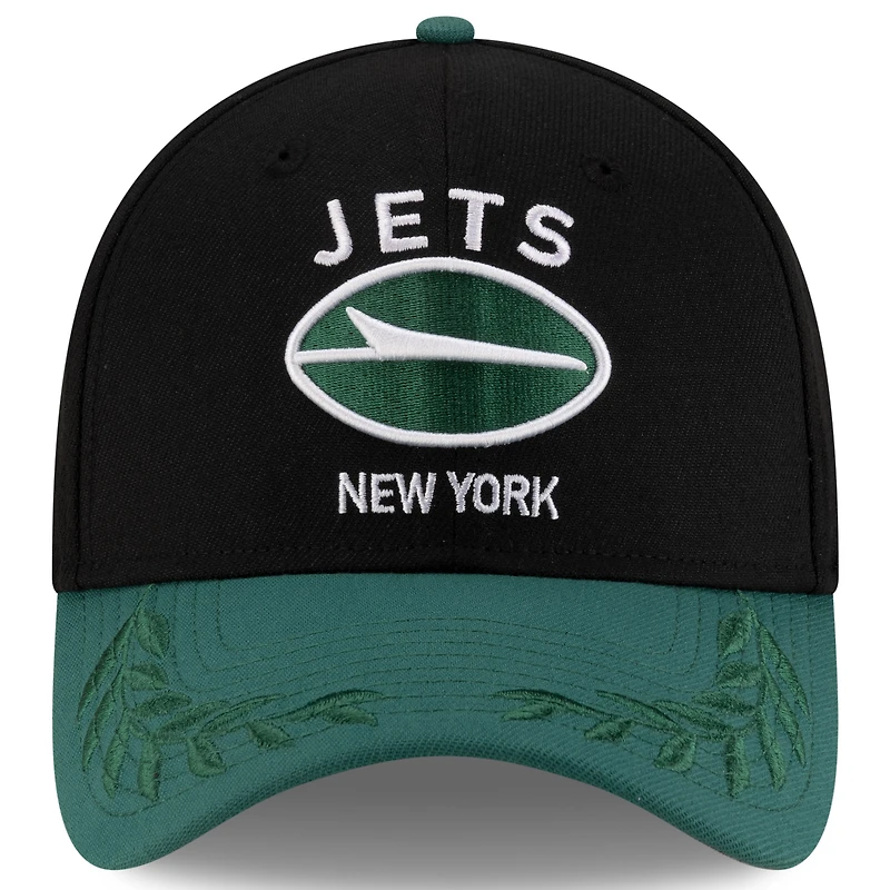 Casquette New Era 39THIRTY Flex noire/verte pour homme, York Jets, draft NFL 2025