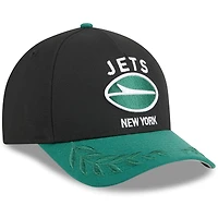 Men's New Era Black/Green New York Jets 2025 NFL Draft 9FORTY A-Frame M-Crown Adjustable Hat