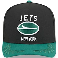 Casquette snapback New Era 9FIFTY noire/verte pour homme, New York Jets, repêchage NFL 2025
