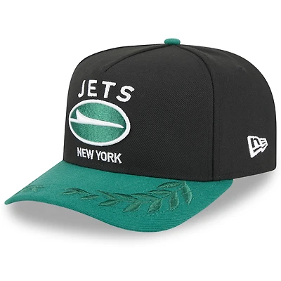 Casquette snapback New Era 9FIFTY noire/verte pour homme, New York Jets, repêchage NFL 2025