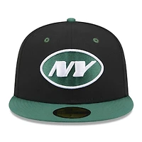 Casquette ajustée New Era York Jets Flipside 2Tone 59FIFTY noir/vert pour homme