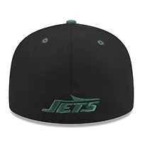 Casquette ajustée New Era York Jets Flipside 2Tone 59FIFTY noir/vert pour homme