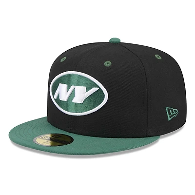 Casquette ajustée New Era York Jets Flipside 2Tone 59FIFTY noir/vert pour homme
