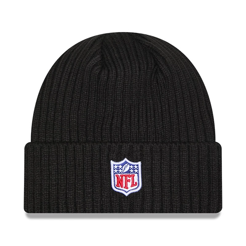 Bonnet en tricot à revers Crucial Catch 2024 NFL New Era noir New York Jets pour homme