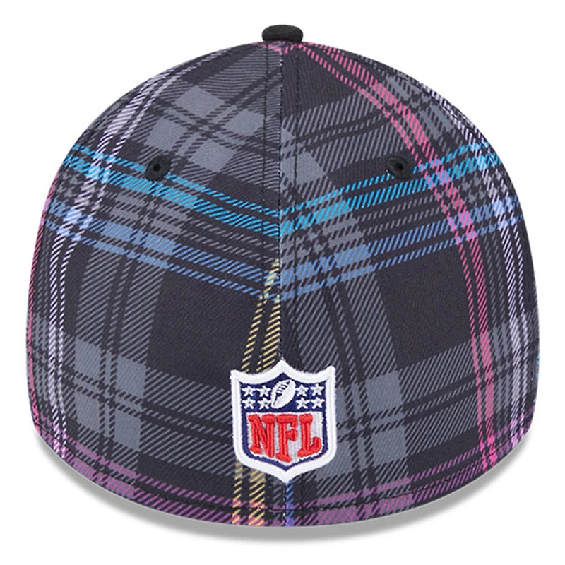 Men's New Era Black York Jets 2024 NFL Crucial Catch Plaid 39THIRTY Flex Hat