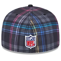 Men's New Era Black York Jets 2024 NFL Crucial Catch Plaid 59FIFTY Fitted Hat