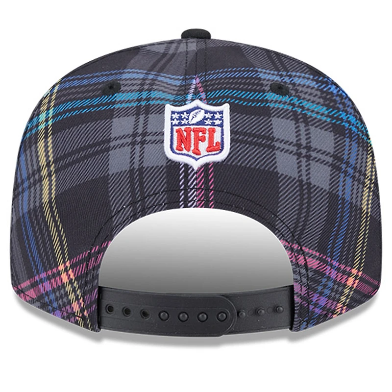 Men's New Era Black New York Jets 2024 NFL Crucial Catch Plaid 9FIFTY Snapback Hat