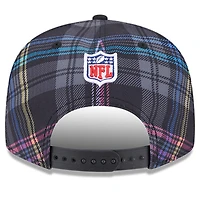 Men's New Era Black New York Jets 2024 NFL Crucial Catch Plaid 9FIFTY Snapback Hat