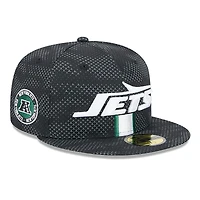 Casquette ajustée New Era noire York Jets 2024 Sideline 59FIFTY pour hommes