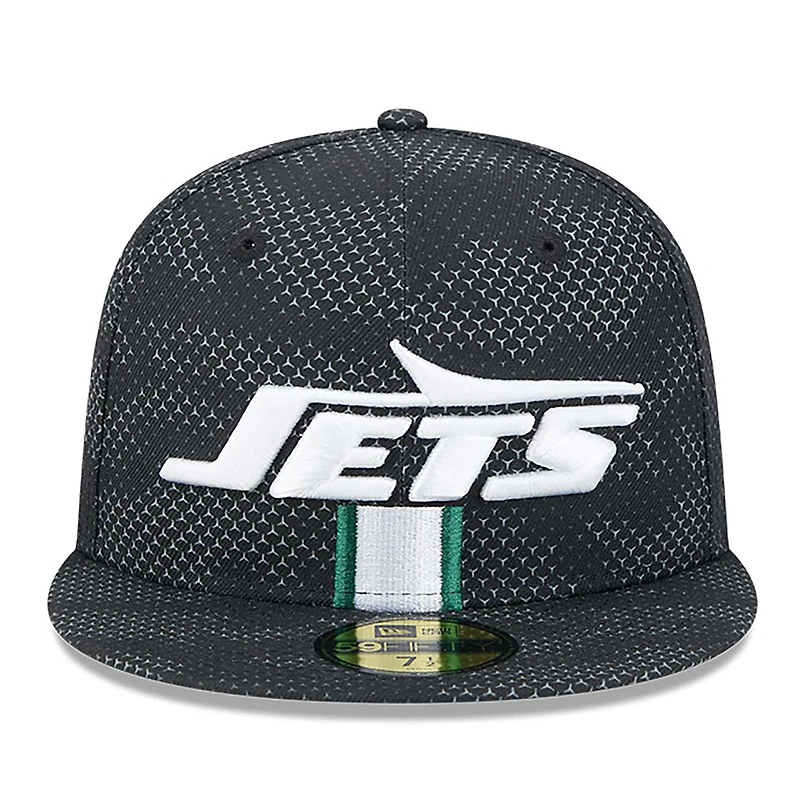 Casquette ajustée New Era noire York Jets 2024 Sideline 59FIFTY pour hommes