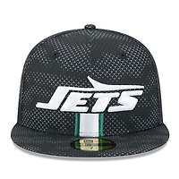Casquette ajustée New Era noire York Jets 2024 Sideline 59FIFTY pour hommes