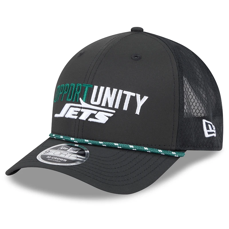 Casquette ajustable New Era noire pour homme New York Jets 2025 Inspire Change 9FORTY M-Crown