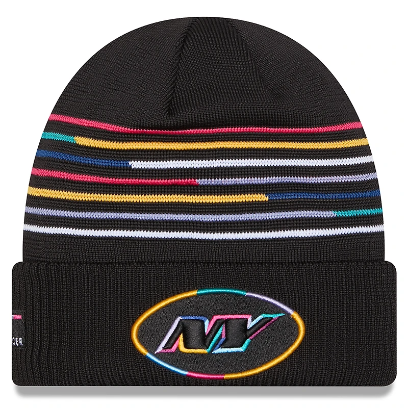 Bonnet à revers noir New Era New York Jets 2025 NFL Crucial Catch pour homme