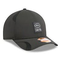 Casquette ajustable New Era noire New York Jets 2025 Sideline M-Crown 9FORTY pour homme