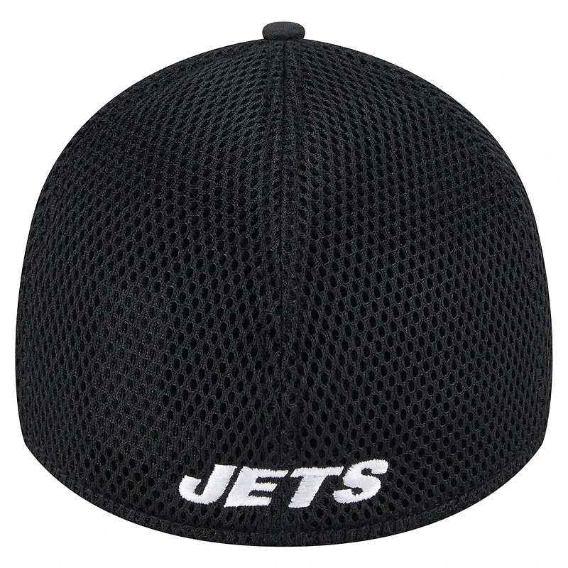 Casquette New Era 39THIRTY Flex Active Camo noire York Jets pour homme