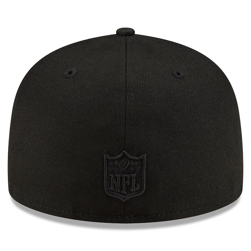 Casquette ajustée 59FIFTY noire sur noir New Era York Jets pour hommes