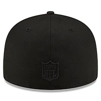 Casquette ajustée 59FIFTY noire sur noir New Era York Jets pour hommes