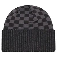 Bonnet en tricot à revers à carreaux New York Jets noir New Era pour homme