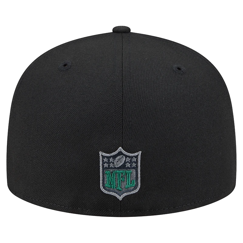 Casquette ajustée New Era 59FIFTY noire pour homme, motif York Jets.