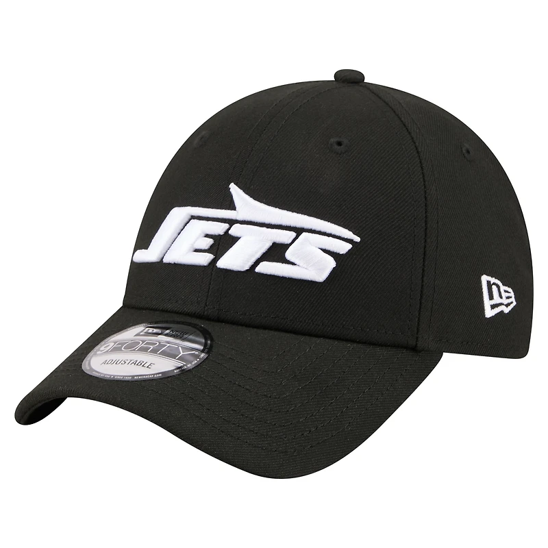 Casquette ajustable New Era 9FORTY noire pour homme, York Jets Core Team