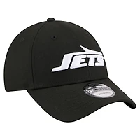 Casquette ajustable New Era 9FORTY noire pour homme, York Jets Core Team
