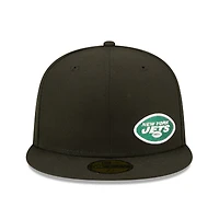 Men's New Era Black York Jets  Flawless 59FIFTY Fitted Hat