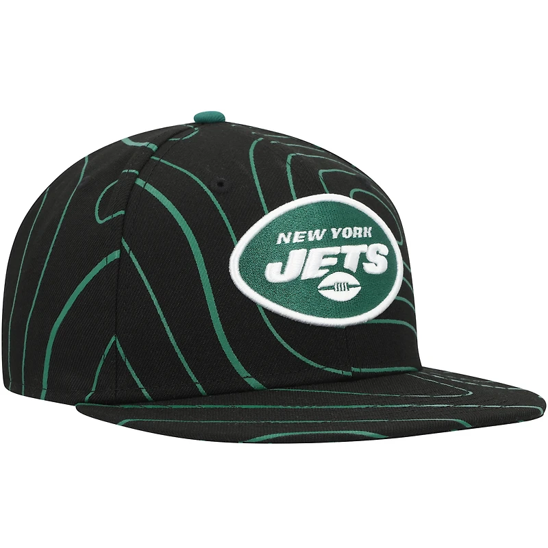 Men's New Era  Black York Jets Geo 59FIFTY Fitted Hat