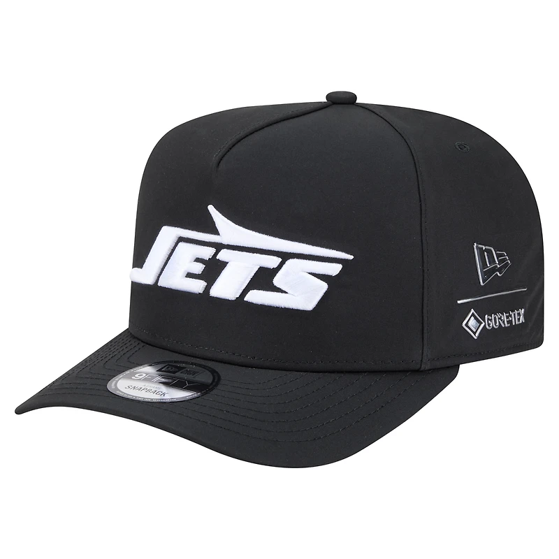 Men's New Era Black New York Jets Gore-Tex A-Frame 9FIFTY Adjustable Hat