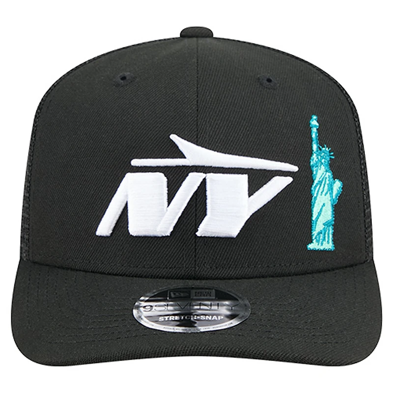 Men's New Era Black New York Jets Liberty 9SEVENTY Adjustable Trucker Hat