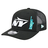 Casquette camionneur ajustable New Era noire New York Jets Liberty 9SEVENTY pour homme