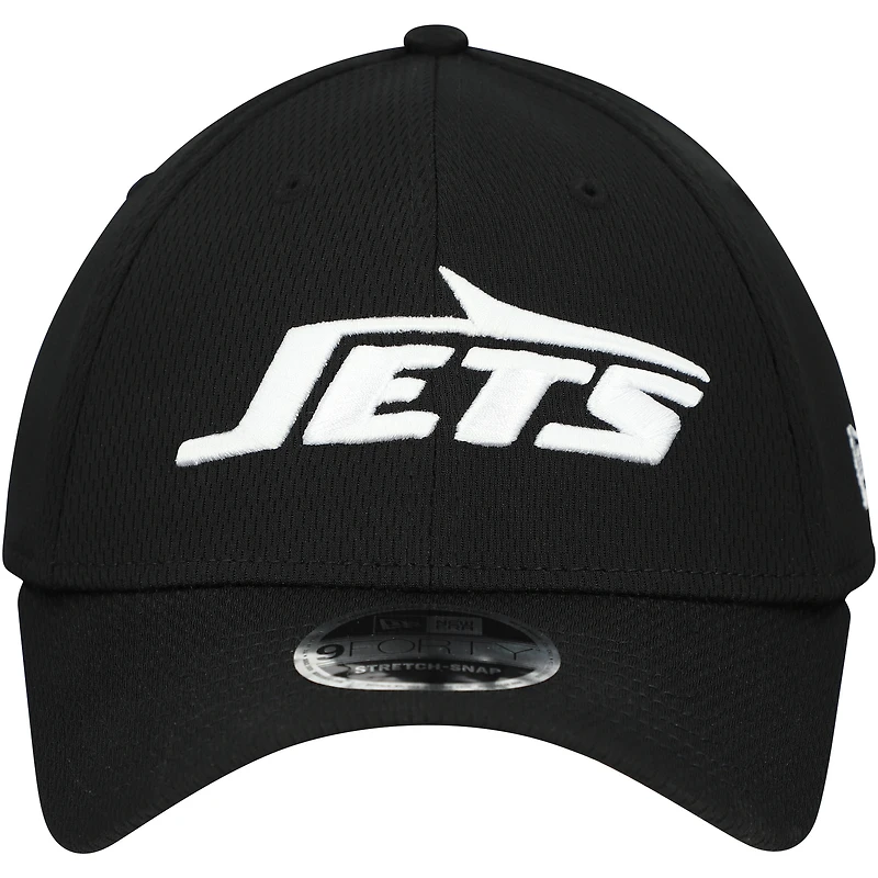 Men's New Era Black New York Jets  Main B-Dub 9FORTY Adjustable Hat