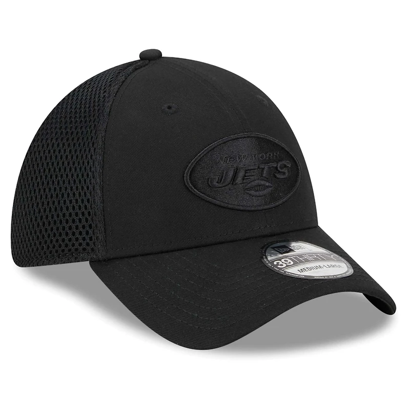Men's New Era Black  York Jets Main Neo 39THIRTY Flex Hat