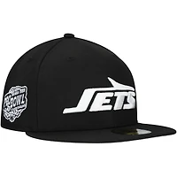 Men's New Era Black York Jets  Main Patch 59FIFTY Fitted Hat