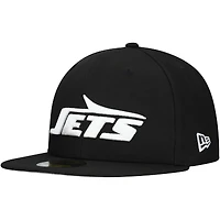 Men's New Era Black York Jets  Main Patch 59FIFTY Fitted Hat